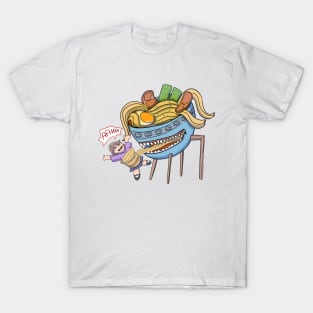 Cartoon Ramen Noodle Monster T-Shirt